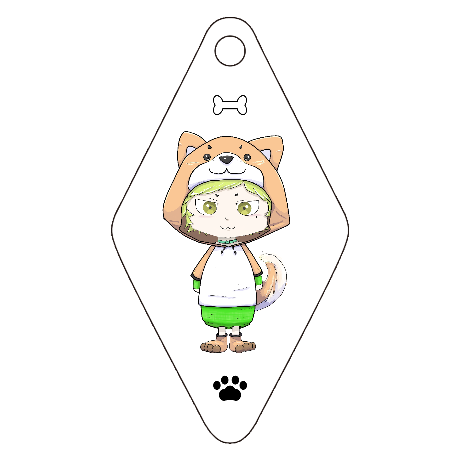 アクリルキーホルダー 犬アクリルキーホルダー ひし形 (4cm)の