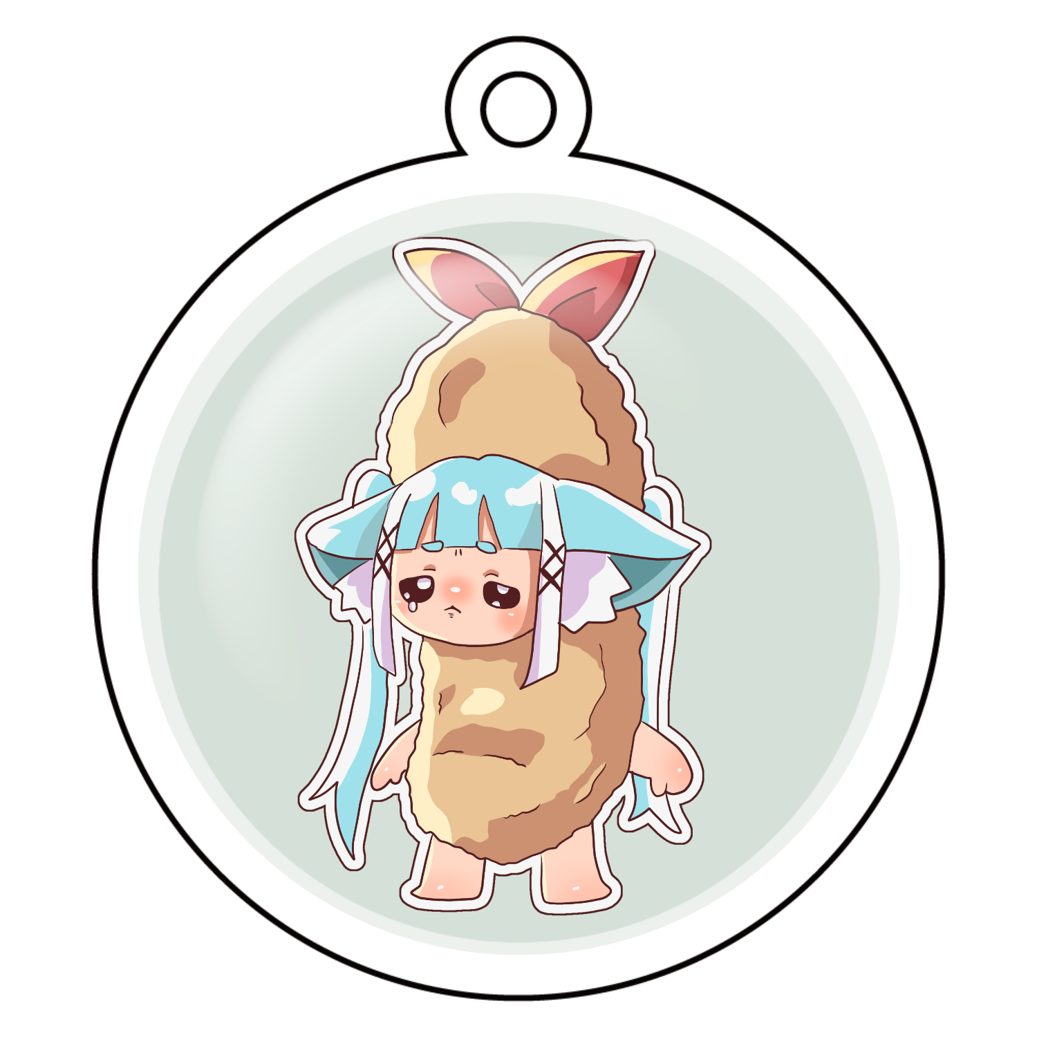 シ*イ様 エビフライさんのキーホルダー◎編みぐるみ エビ天！ エビフライ！ おこげ！のエビトリオあみぐるみです