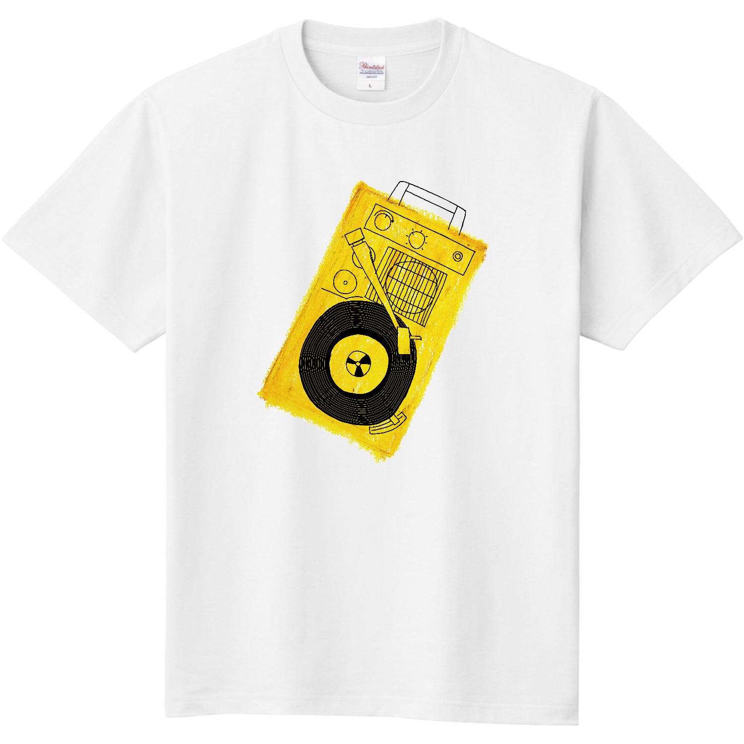 黄色いレコードプレーヤー Tシャツ｜マンボ大福 - オリラボマーケット