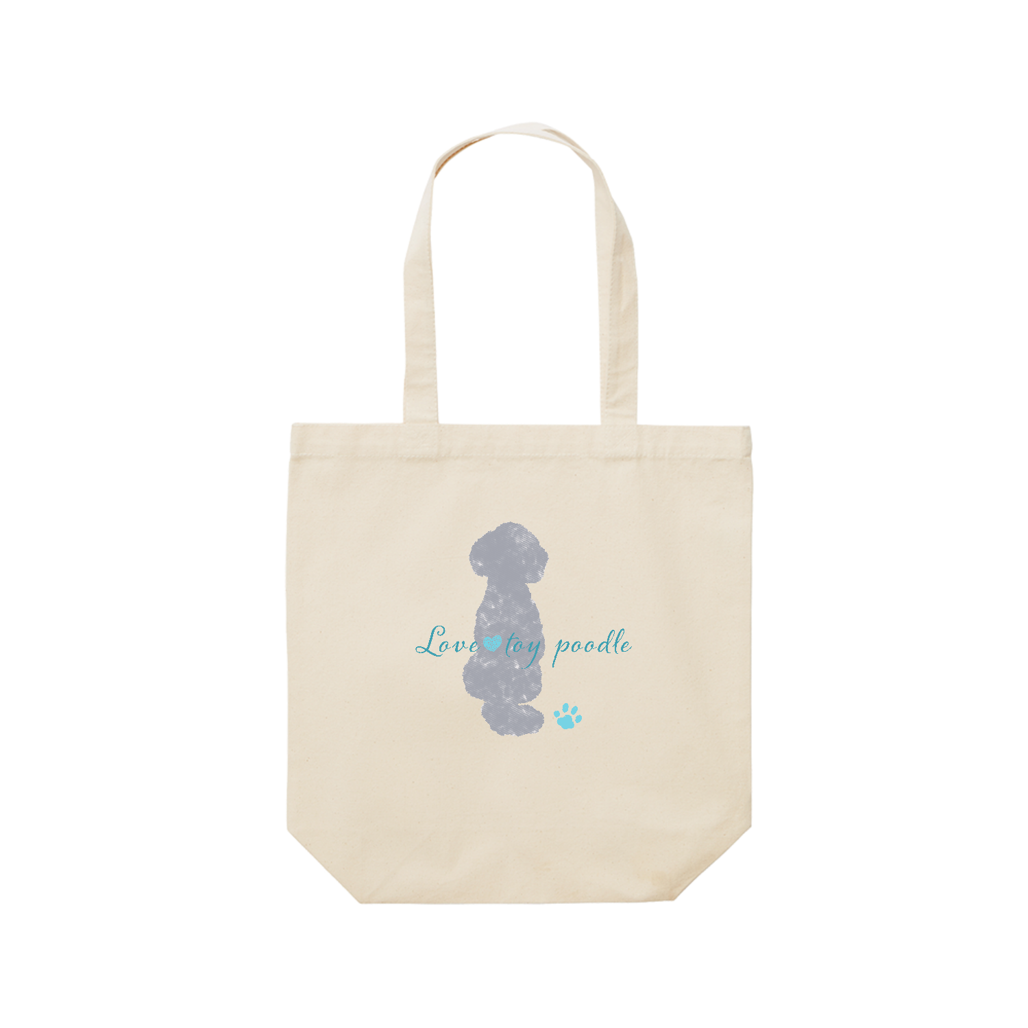 トイプードル（後ろ姿）レギュラーキャンバストートバッグ(M