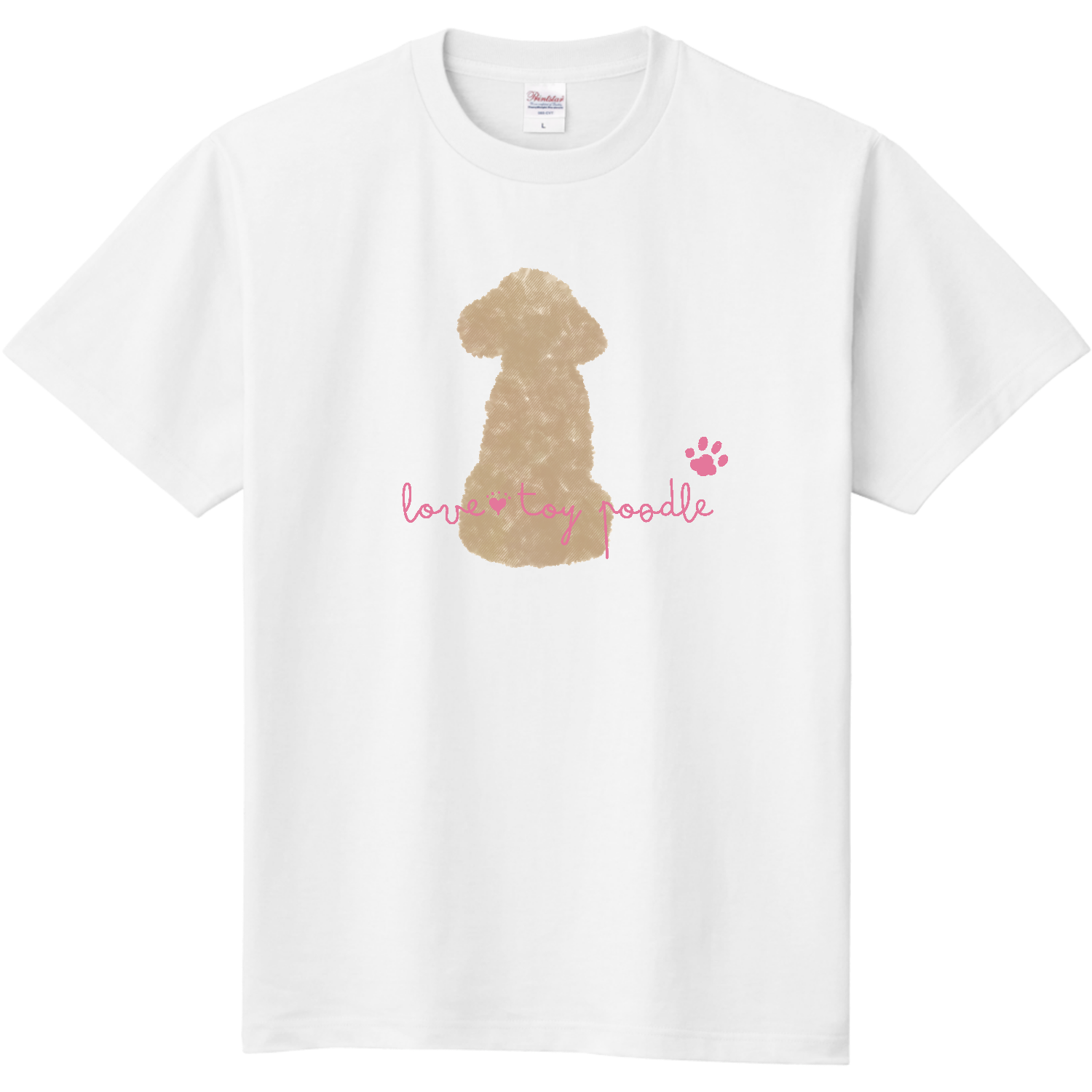 トイプードル2（後ろ姿）定番Tシャツの商品購入ページ