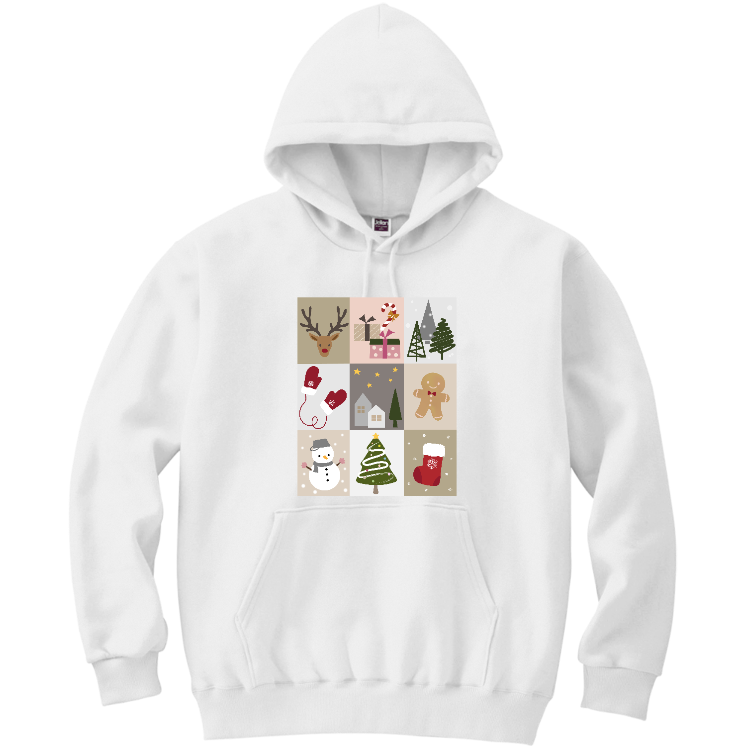 Happy Christmas軽量プルパーカー (長袖プリント)の商品購入ページ 