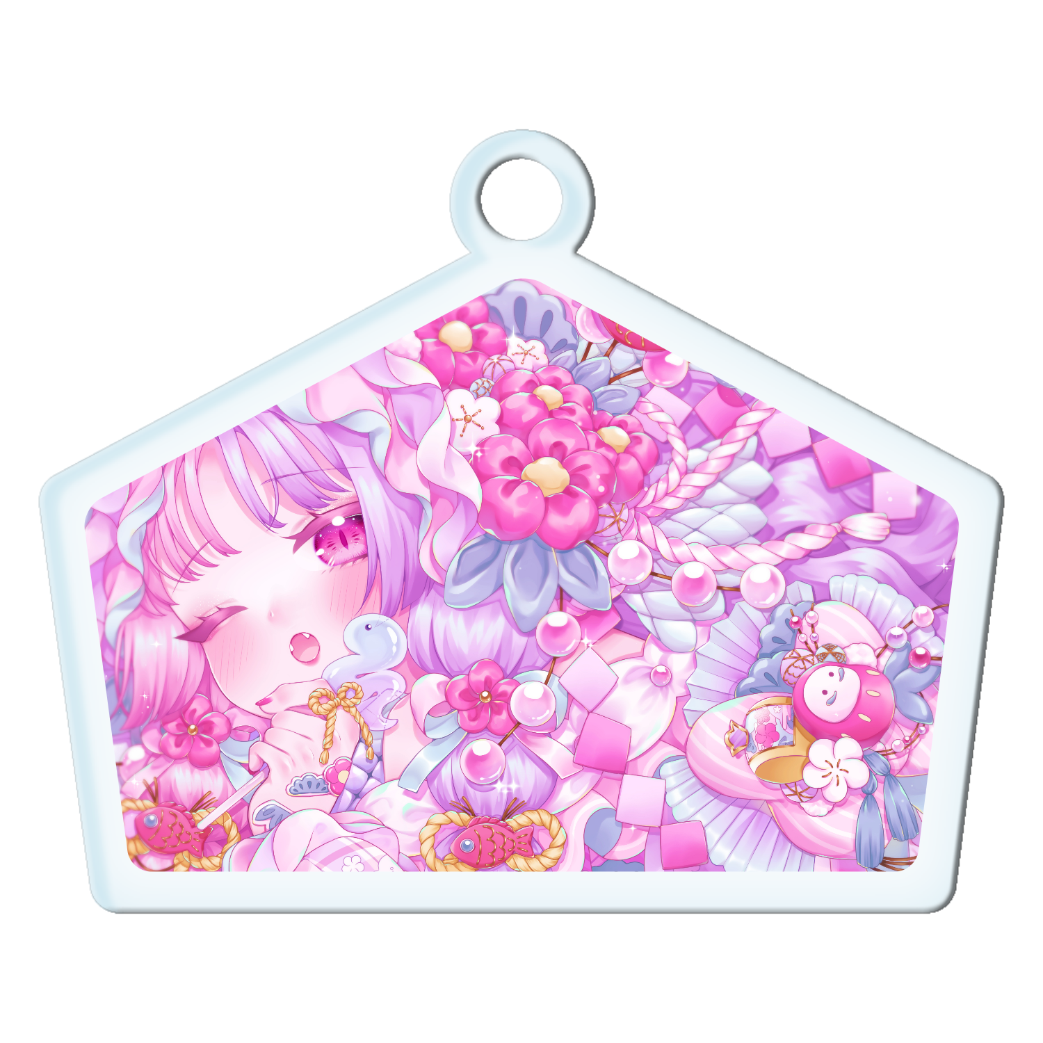 わするちゃん：2025お年賀絵馬キーホルダーアクリルキーホルダー絵馬形