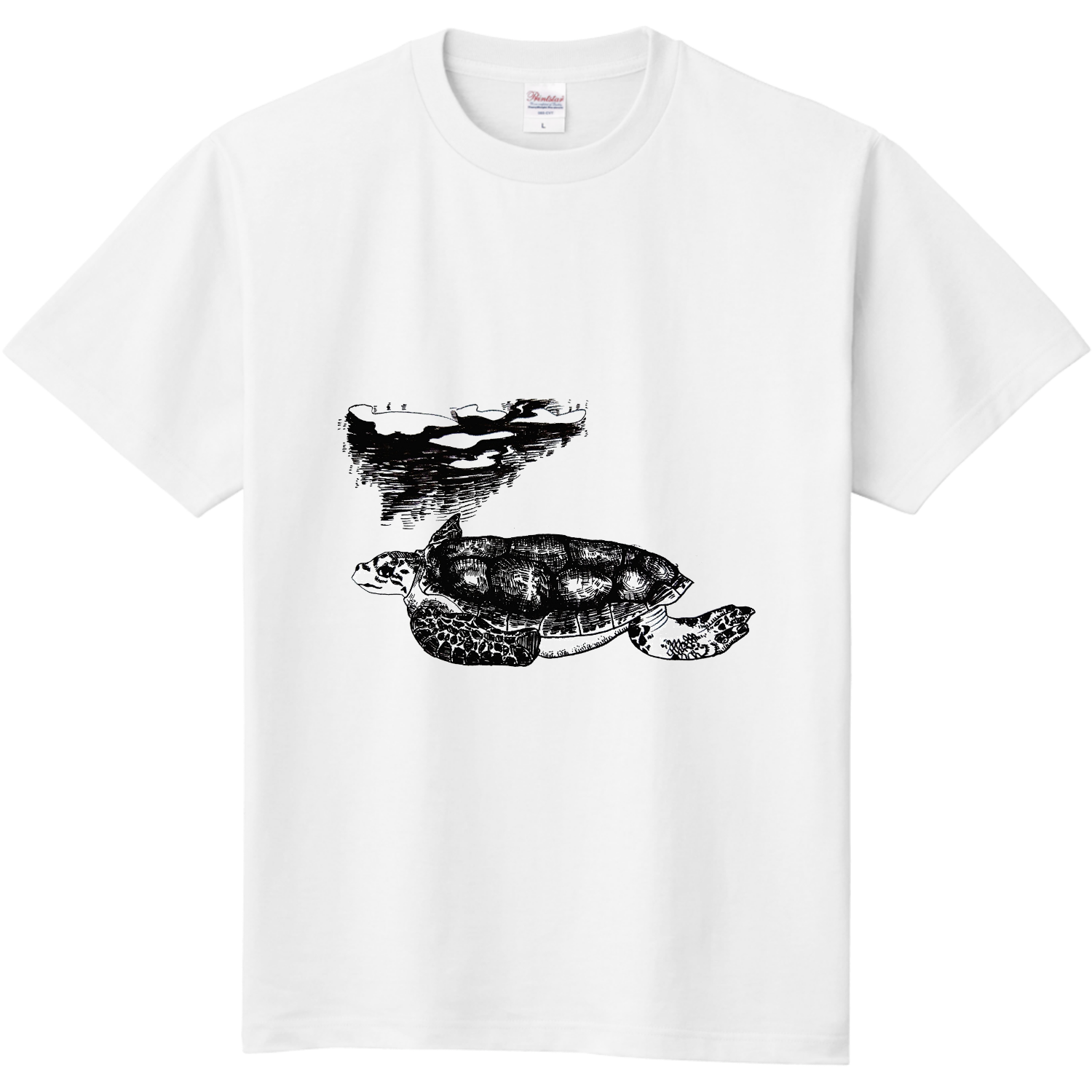 手書きイラスト 可愛いかめさん Tシャツ｜ちさ - オリラボマーケット