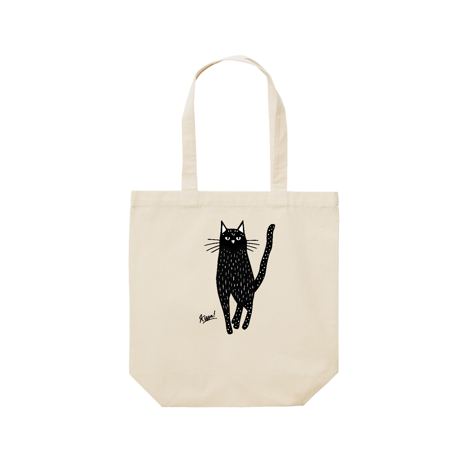 黒猫 イケメンモノトーンレギュラーキャンバストートバッグ(M 