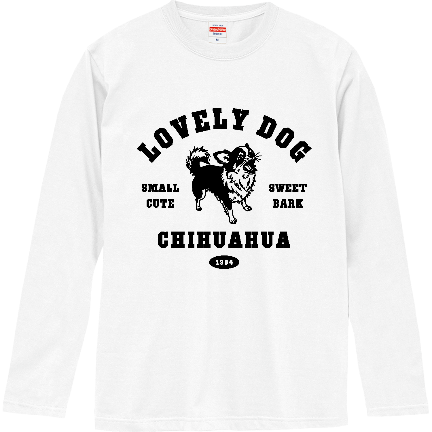 チワワ ブラックタンホワイト pat01ロングスリーブTシャツの商品購入
