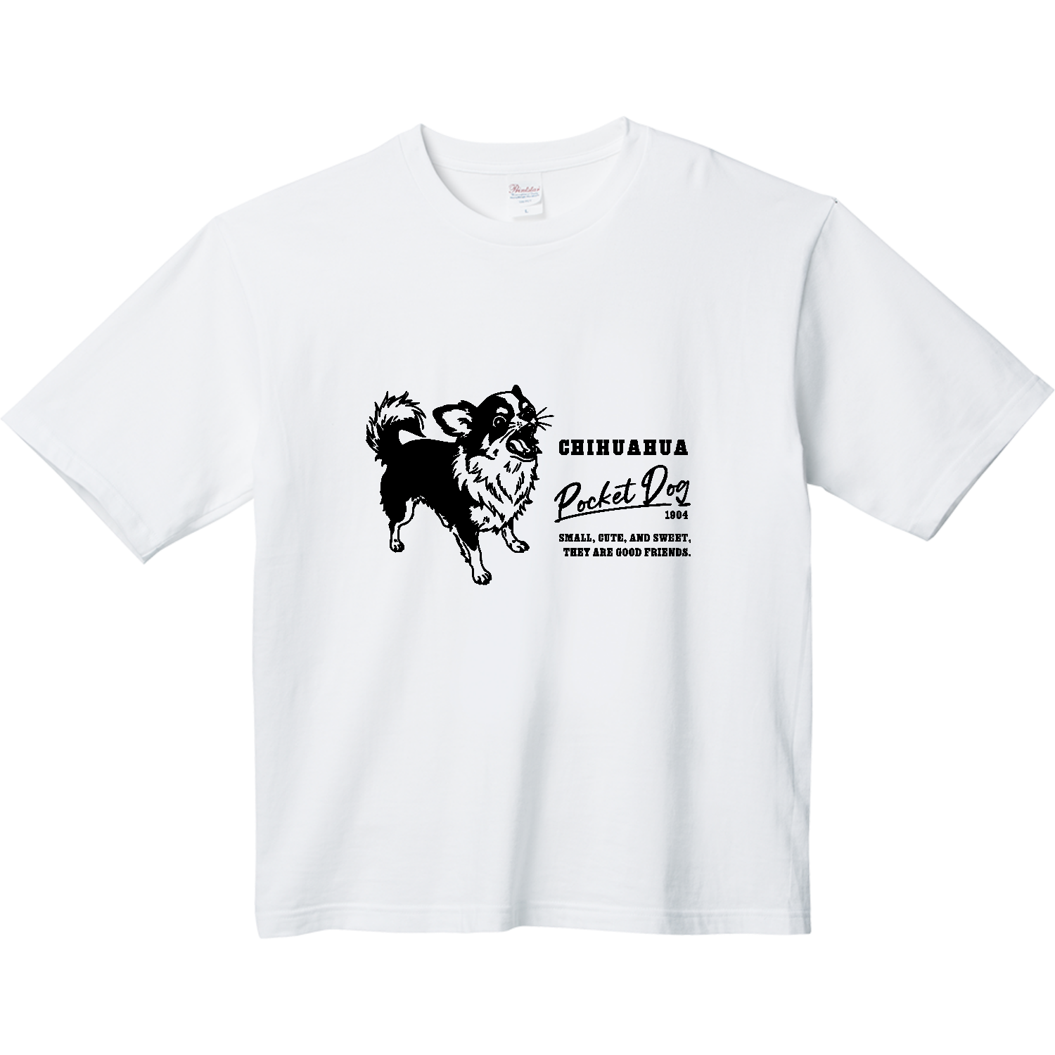 チワワ ブラックタンホワイト pat02 Tシャツ｜qroovy - オリラボマーケット