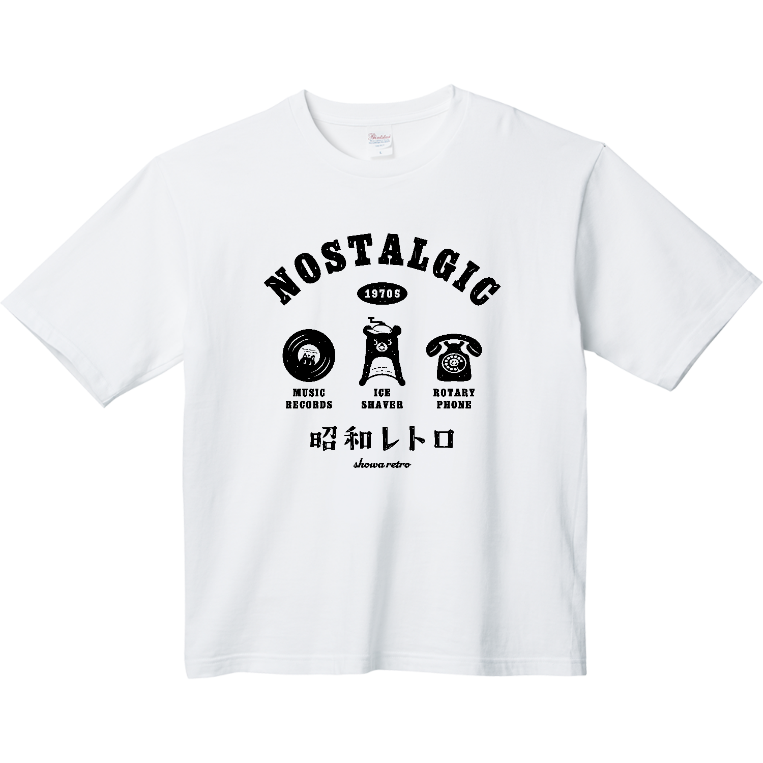 昭和レトロ pat01 BKヘビーウェイト ビッグシルエットTシャツの商品
