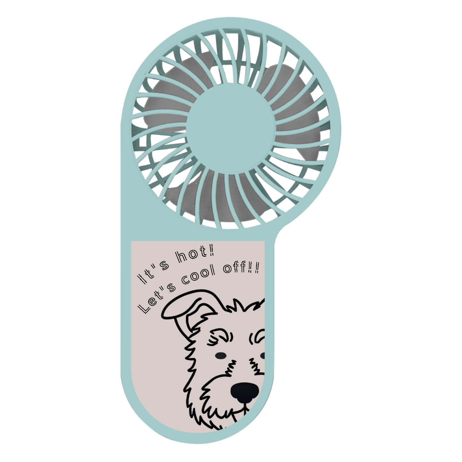 ハンドメイドきな Let's cool off!! つぶらなシュナちゃんミニ扇風機コンパクト