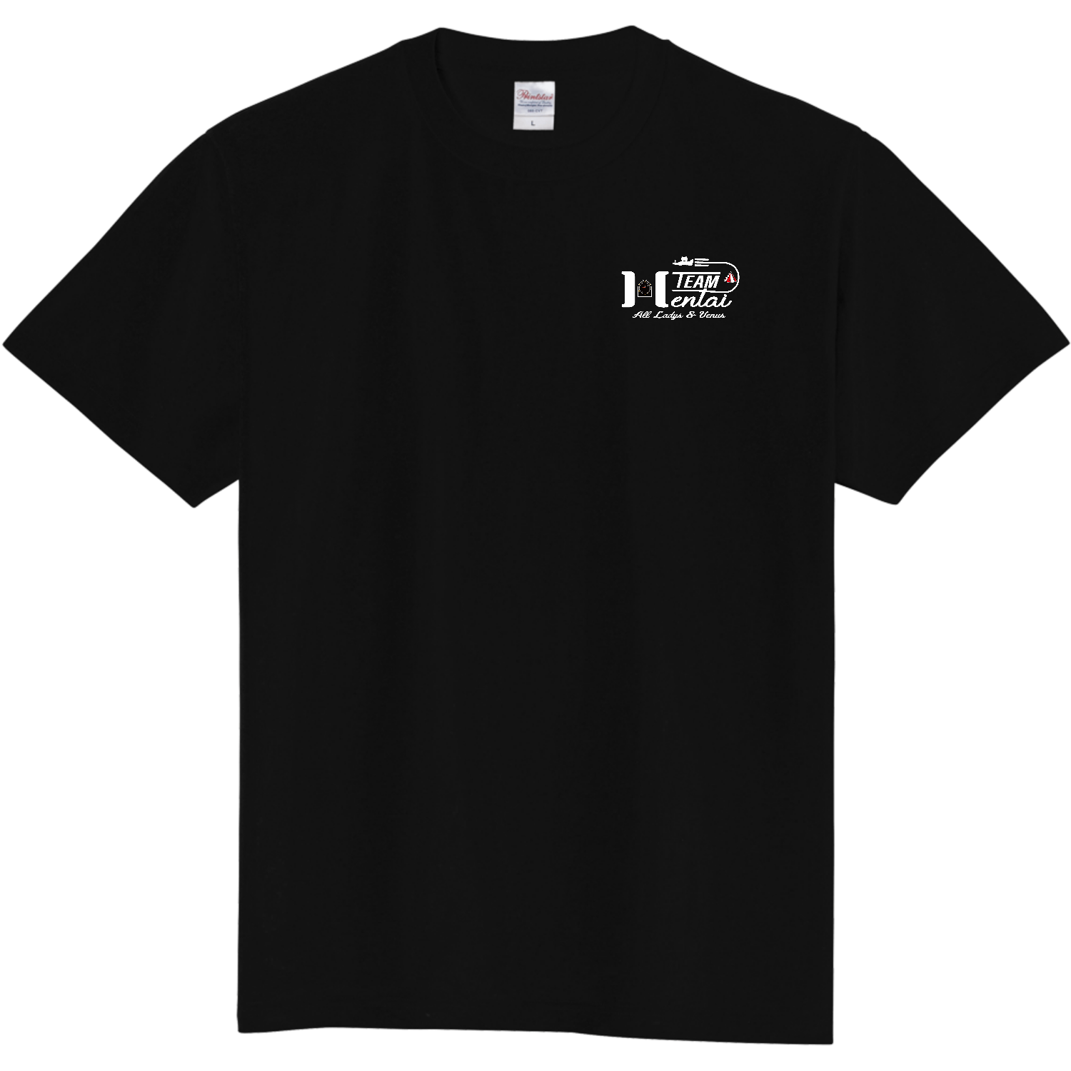  TEAM HENTAI ワンポイントTシャツ大時計白文字バージョン