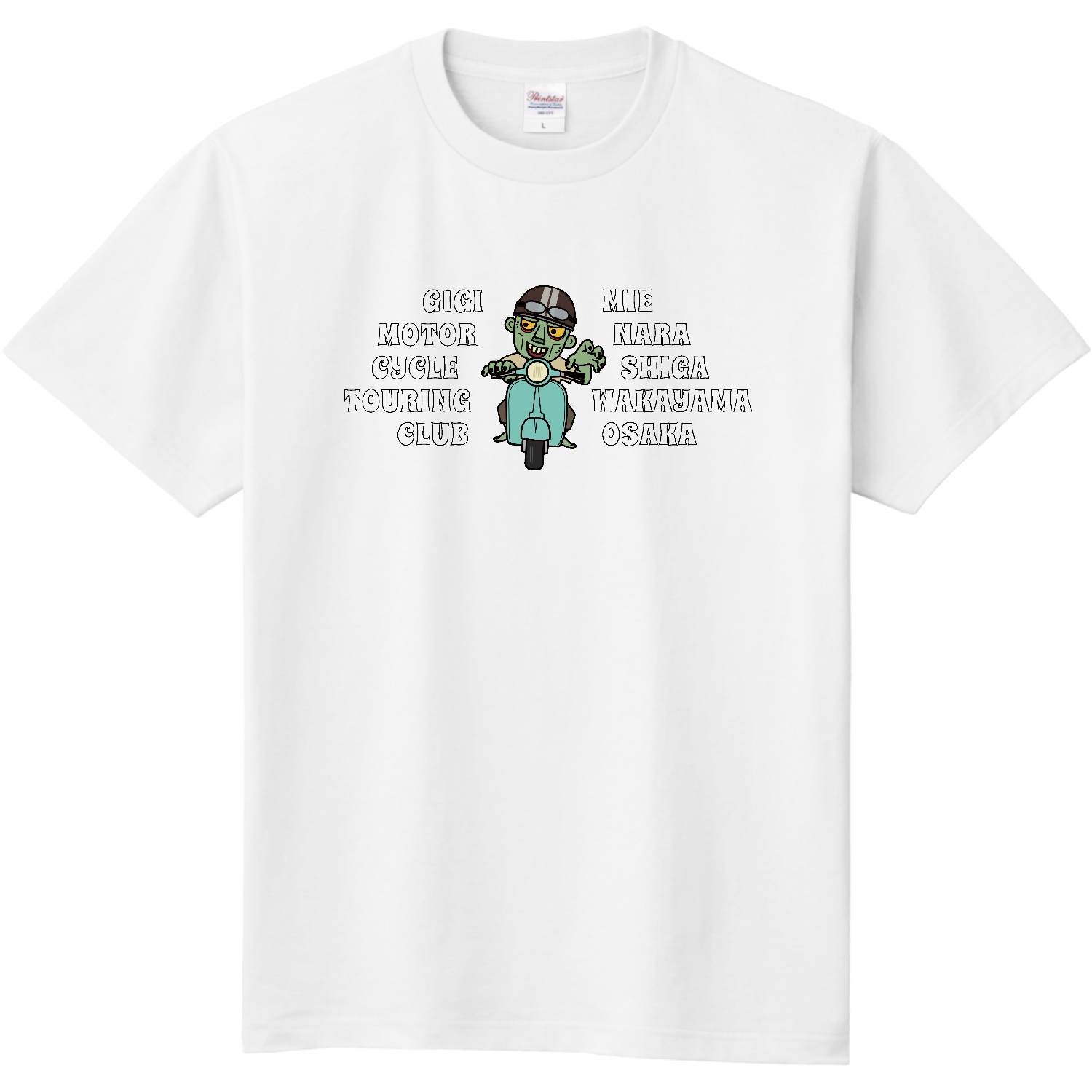 グッズTシャツ バイクに乗るゾンビじじ定番Tシャツの商品購入ページ