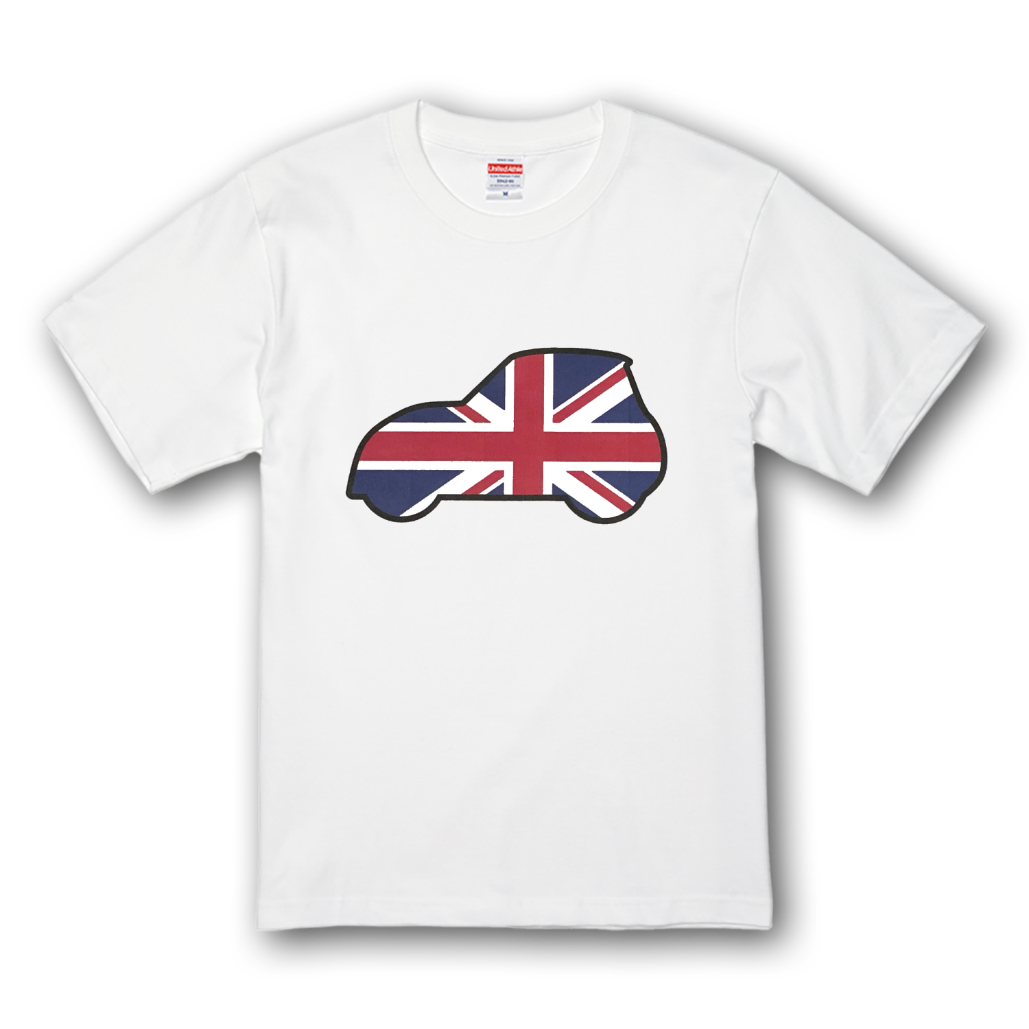 イギリス国旗ユニオンジャック柄車イラストプレミアムTシャツの商品