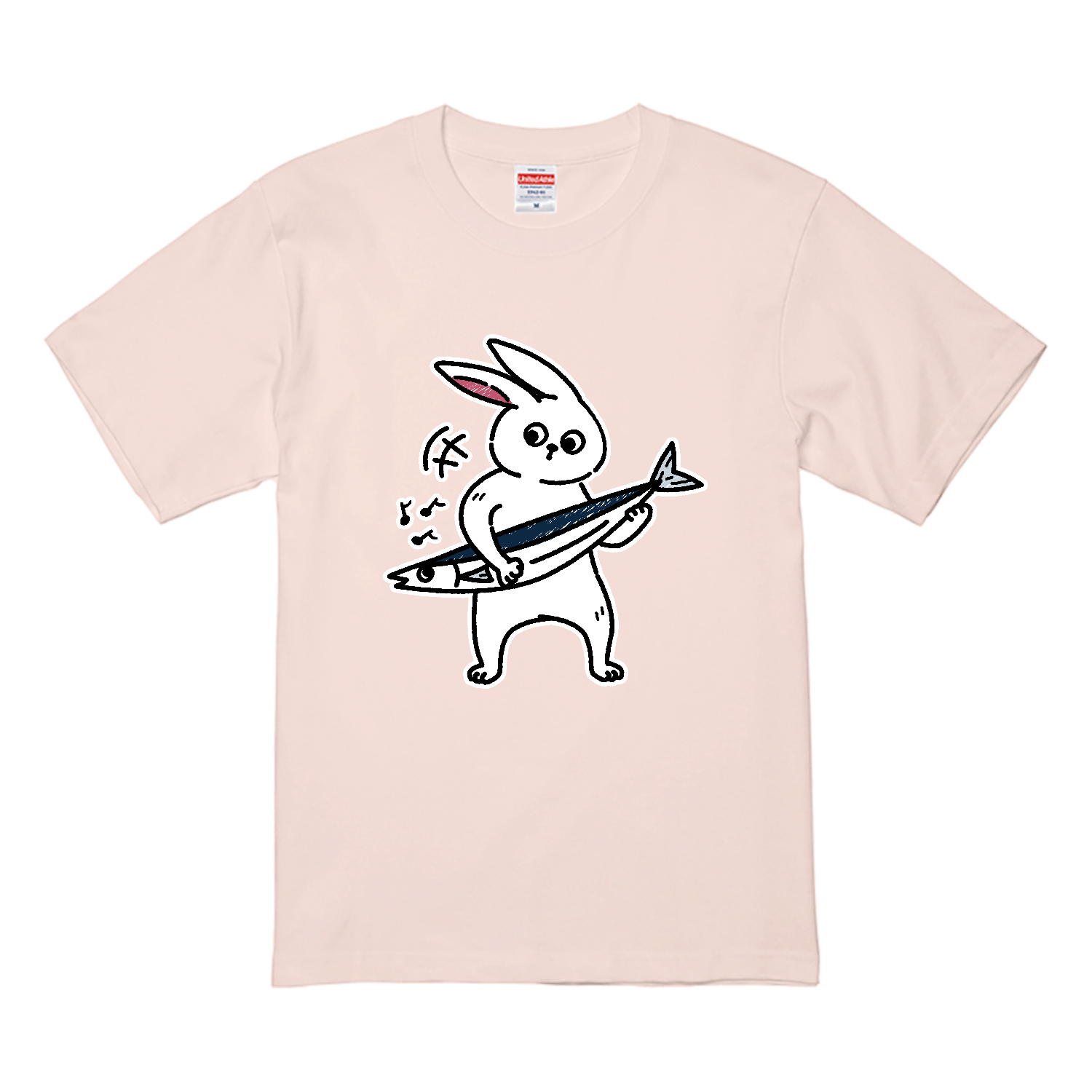 秋刀魚（さんま）弾きのうさぎ君！ Tシャツ｜qroovy - オリラボマーケット
