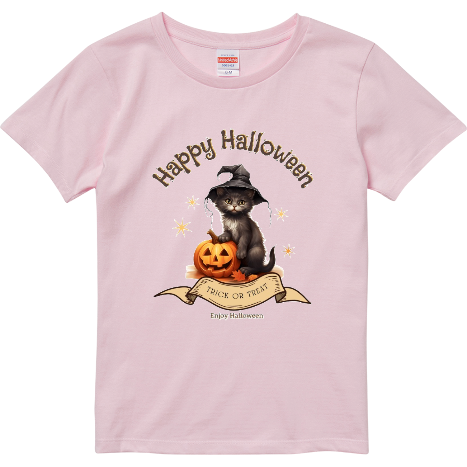 ハロウィン☆黒猫 レディースTシャツ｜mina_chanya - オリラボマーケット