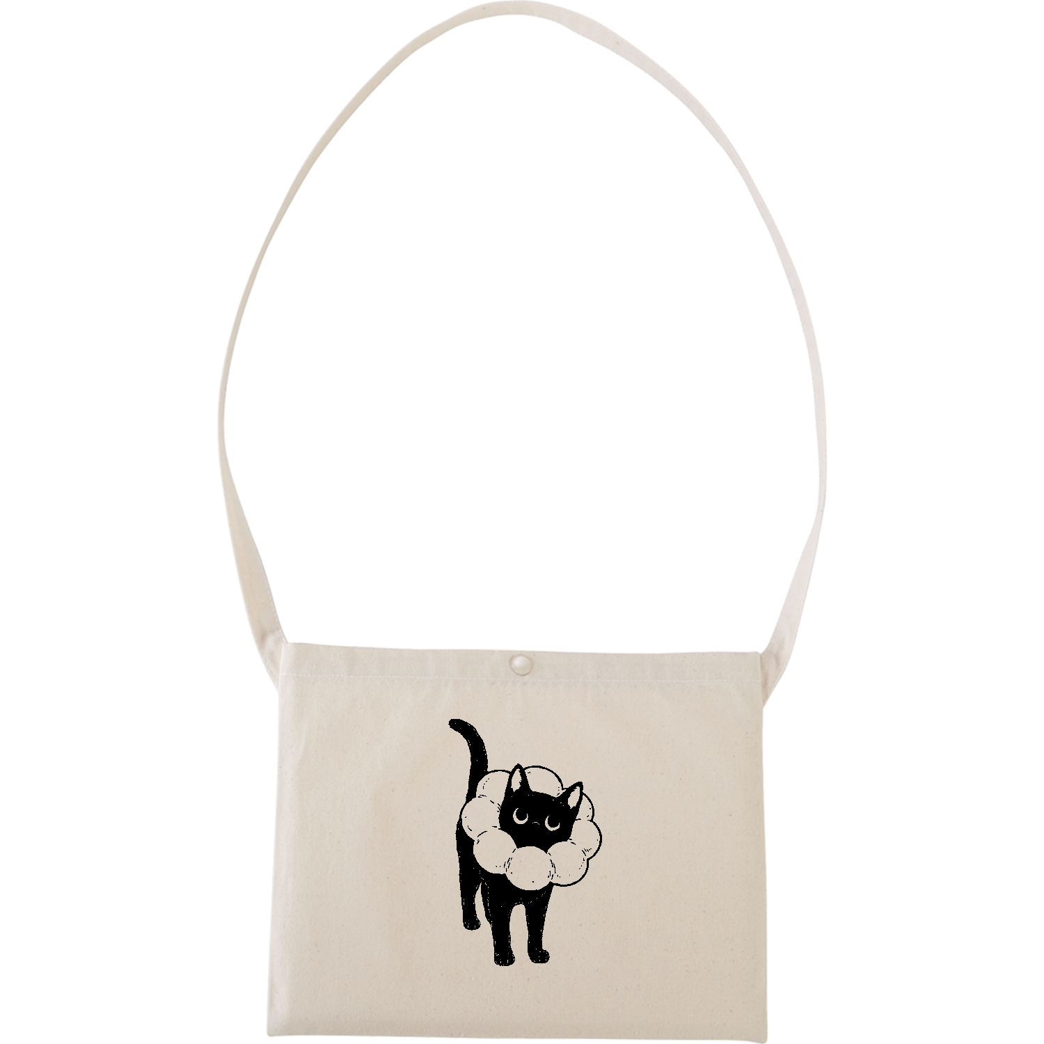 ふわふわエリザベスカラーの黒猫くん バッグ｜Qroovy（クルービー