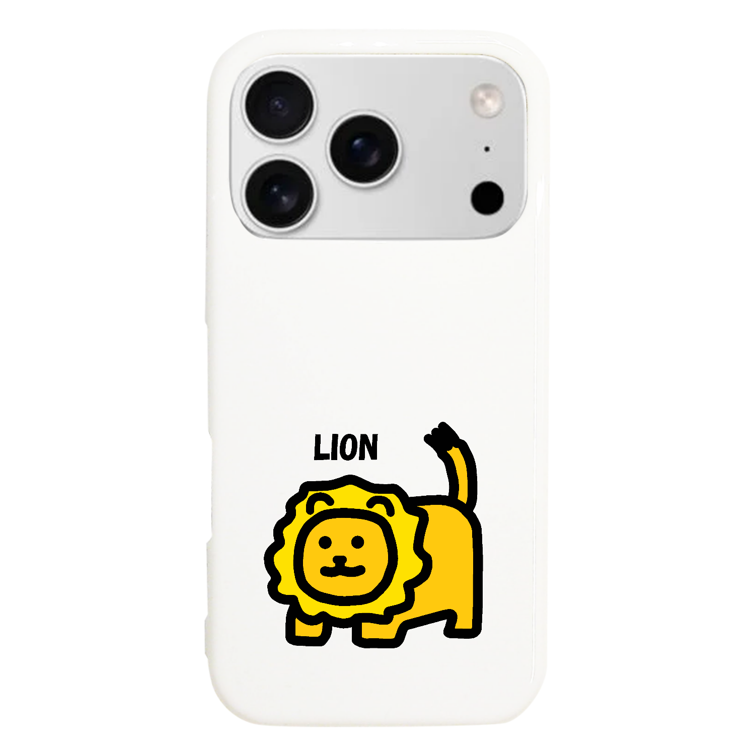 [新品未使用] ライオンモチーフ付き iPhoneケース ブラック×ゴールド ライオン iPhoneハードケース(表面のみ印刷)｜kiilo su - オリラボ
