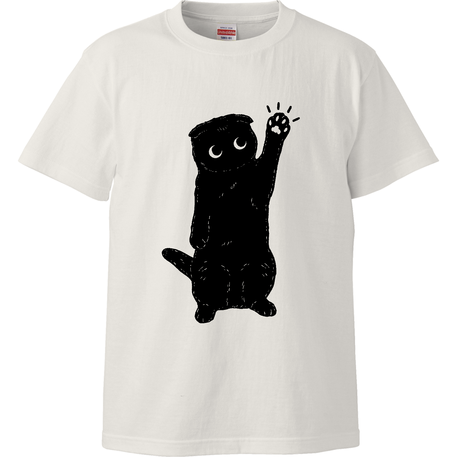 黒猫くん 猫タッチハイクオリティーTシャツの商品購入ページ