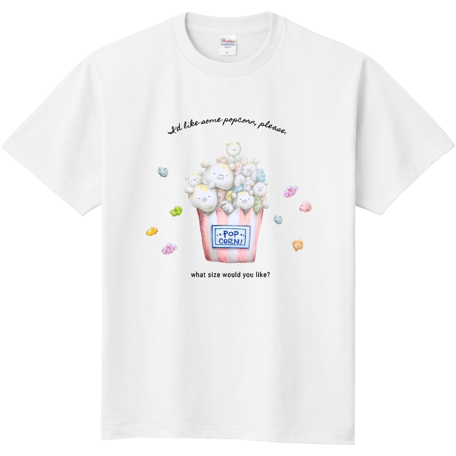 くま ポップコーン Tシャツ｜marika - オリラボマーケット