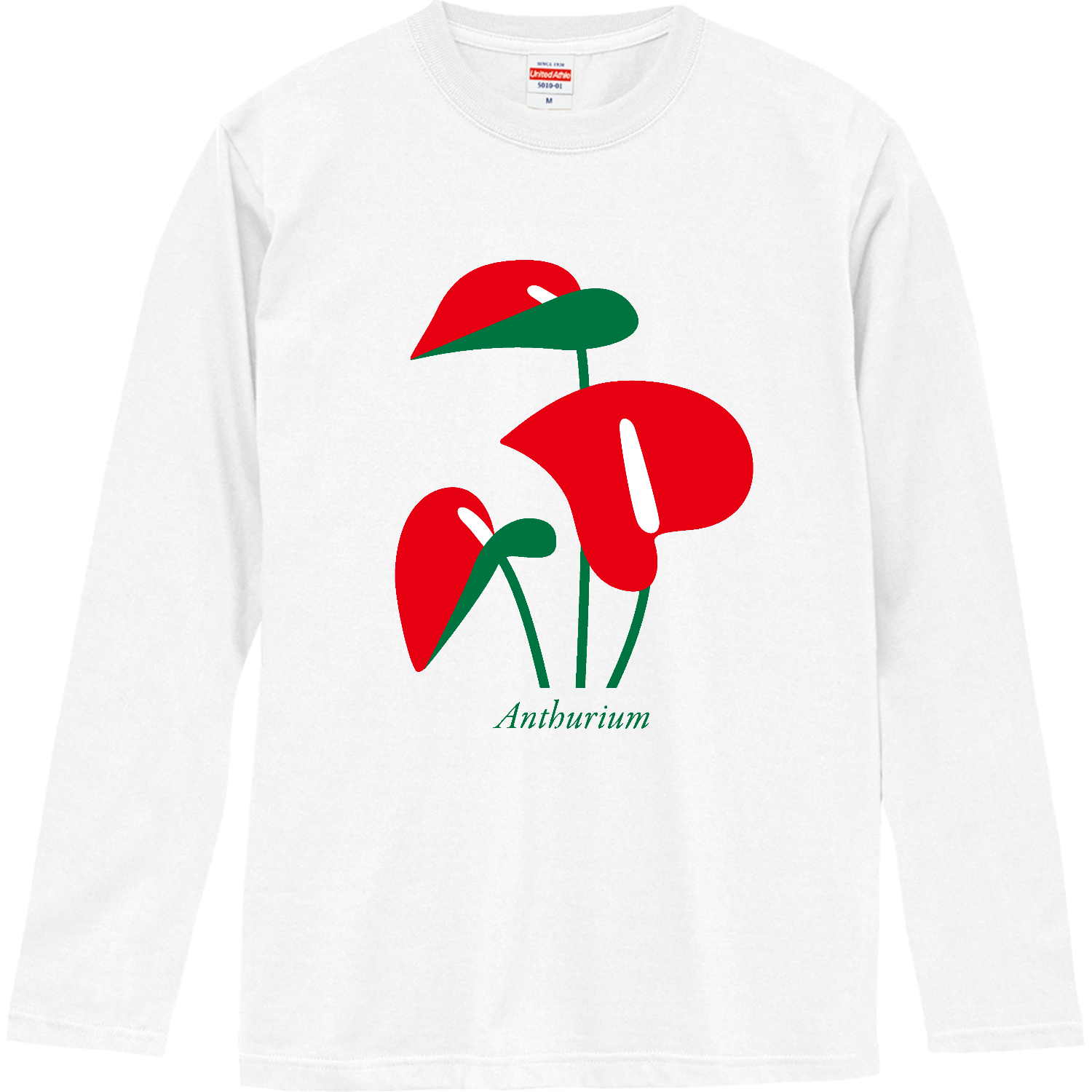 Anthurium RedロングスリーブTシャツの商品購入ページ｜クリエイターの