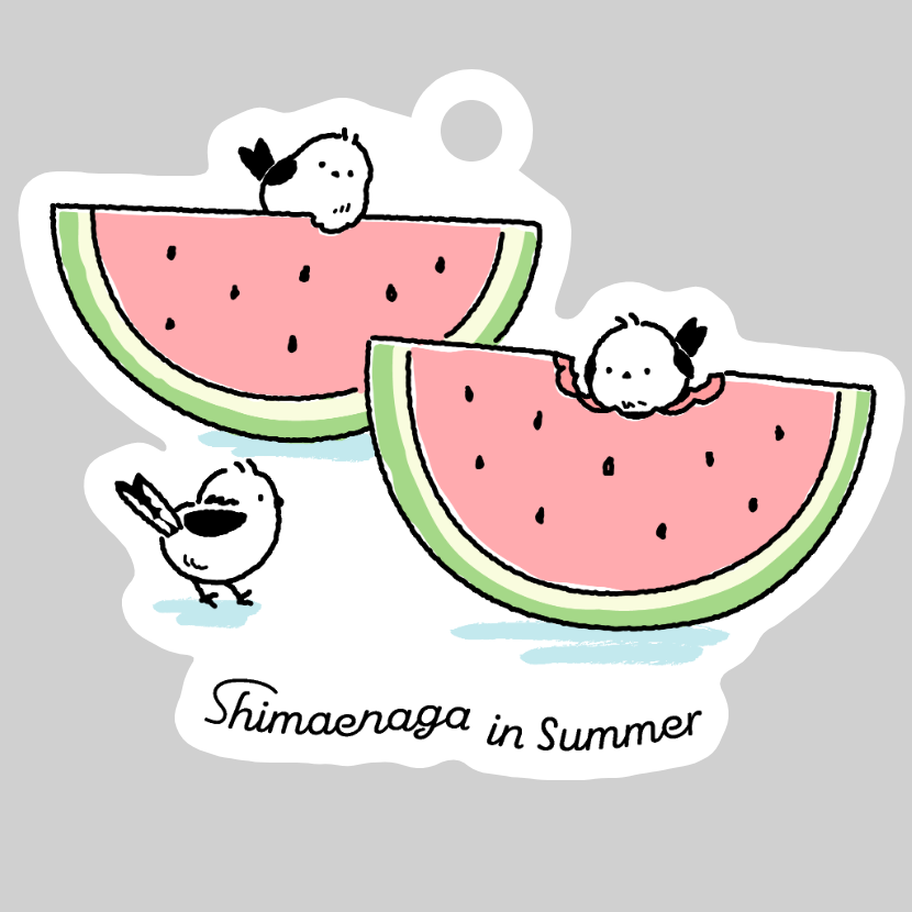 シマエナガの夏 キーホルダー｜あずき缶 - オリラボマーケット