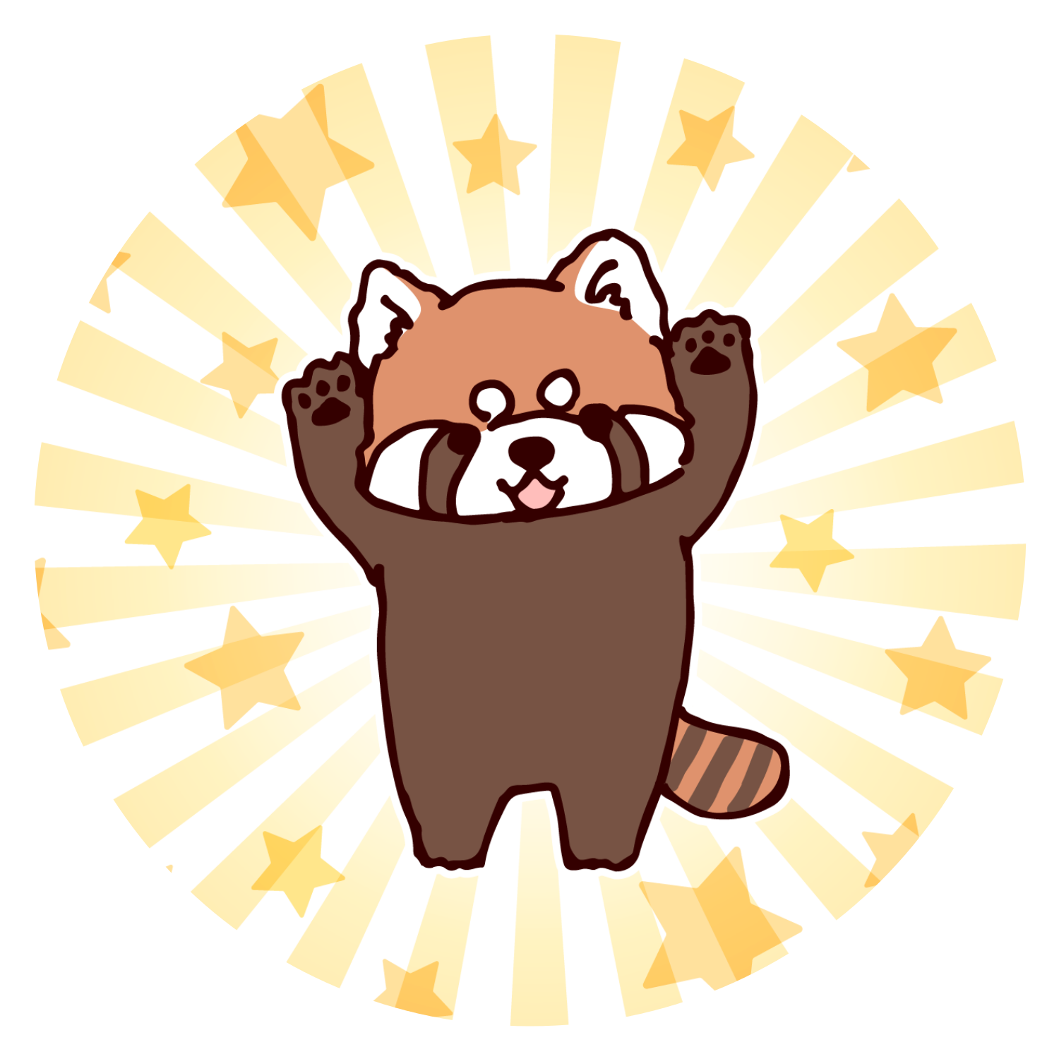 威嚇？ポーズのレッサーパンダ バッジ｜あずき缶 - オリラボマーケット