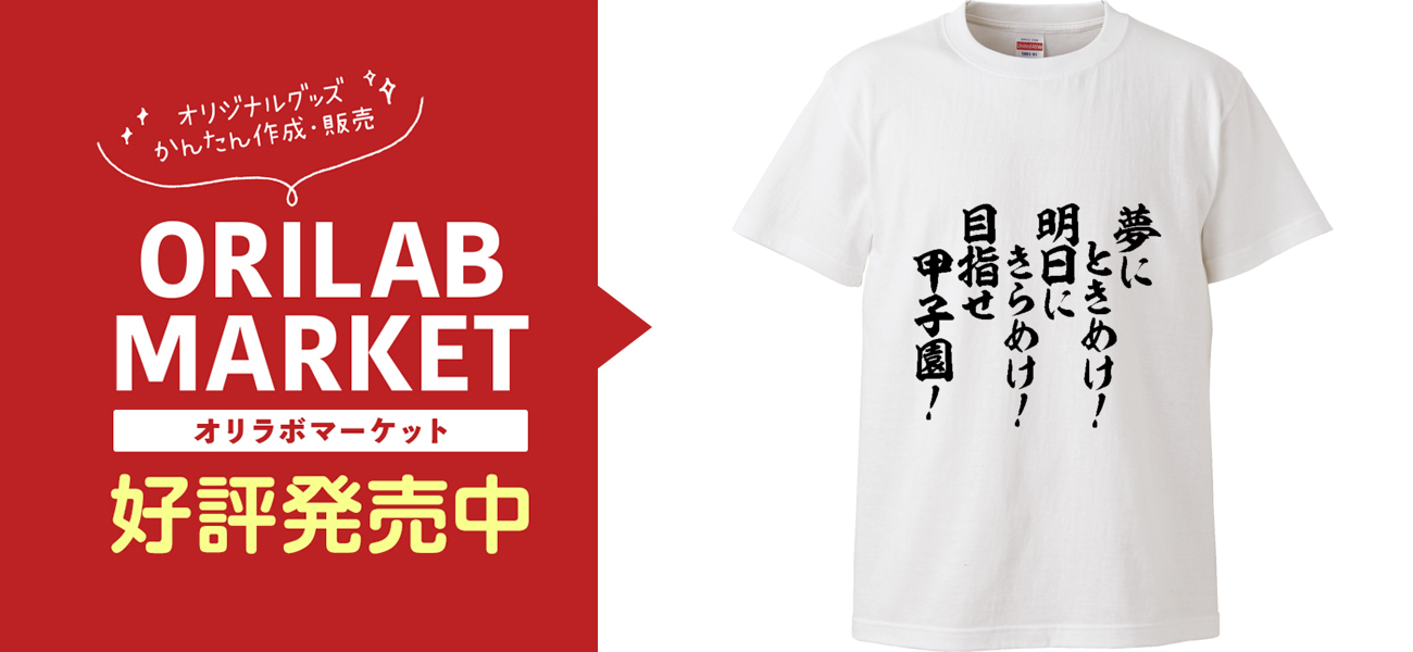 夢にときめけ!明日にきらめけ!目指せ甲子園!ハイクオリティーTシャツの