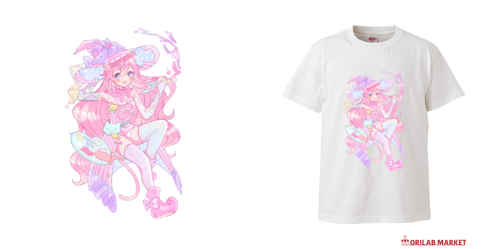 ピンクの魔法使いハイクオリティーTシャツの商品購入ページ