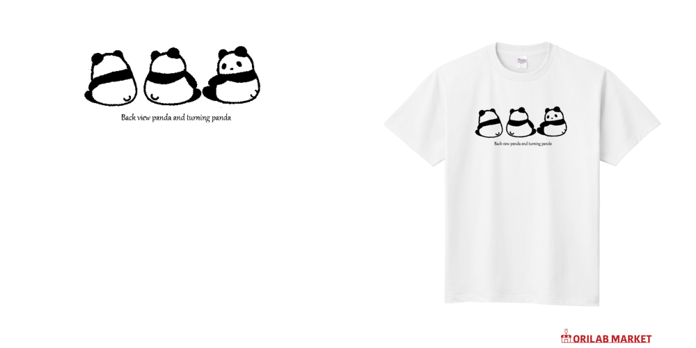 パンダ3匹 Tシャツ｜yuzu1533 - オリラボマーケット