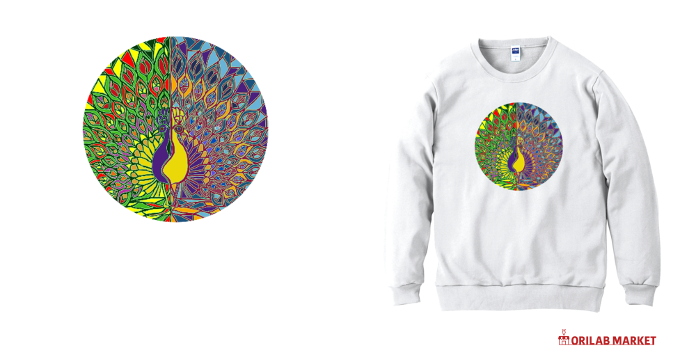 goa フェザーカットソーpeacock print　孔雀　ピーコック goa (ゴア)】半袖Tシャツ カットソー ピーコック 孔雀 - メルカリ
