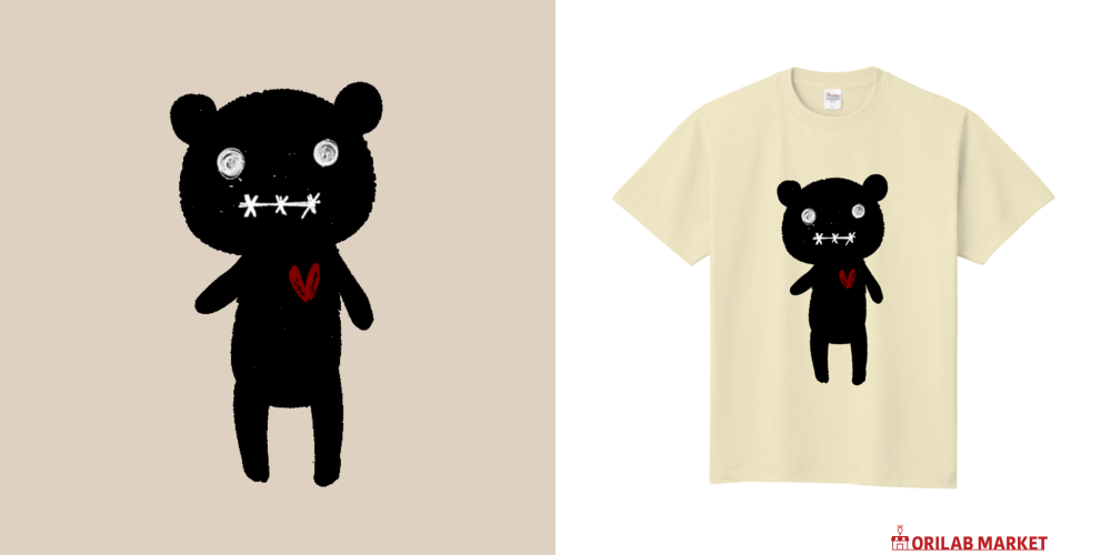 病みくまちゃん定番Tシャツの商品購入ページ｜クリエイターの