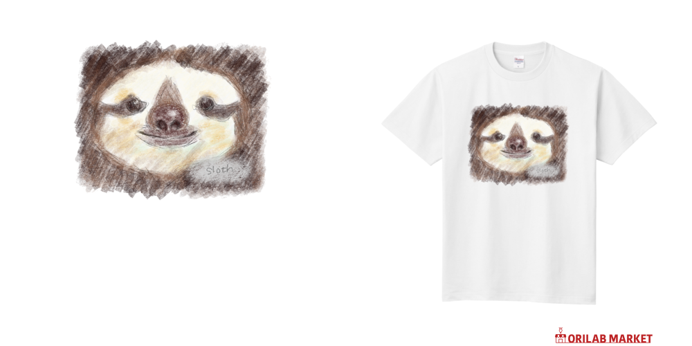 sloth なまけもの定番Tシャツの商品購入ページ｜クリエイターの