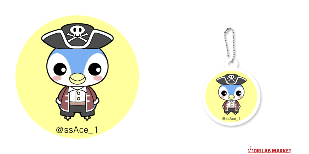 パイレーツペンギン・副船長」キーホルダーアクリルキーホルダー 丸型