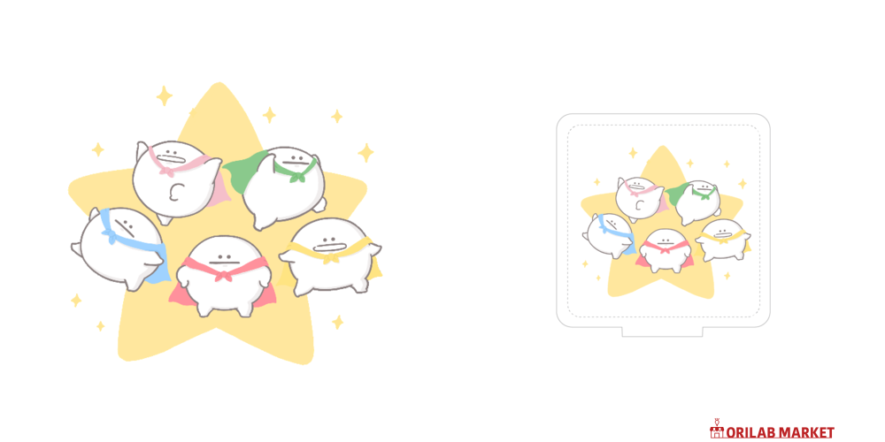 しらたまーず70×70アクリルフィギュア(正方形) 台座印刷なしの商品購入