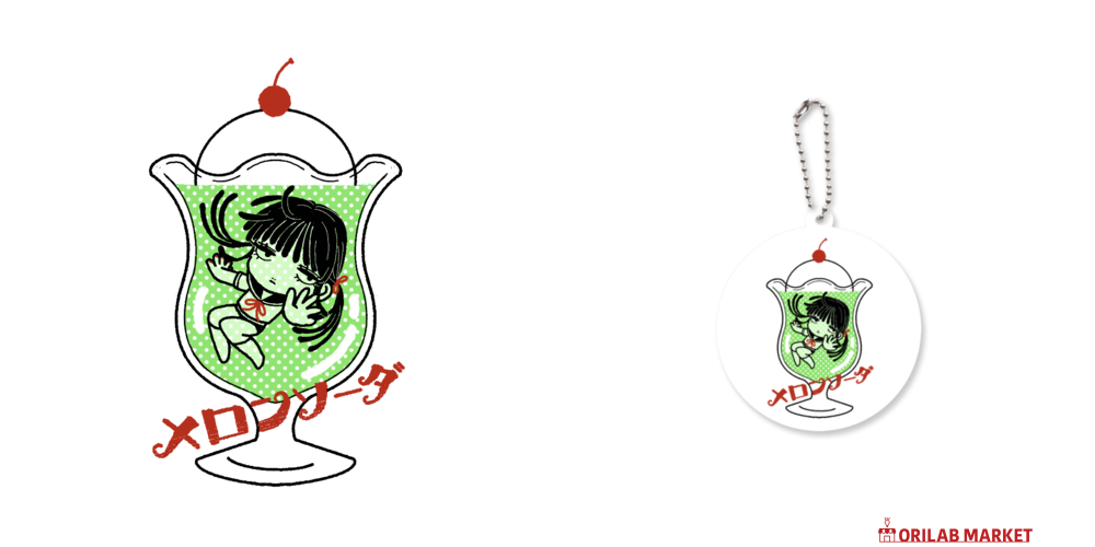 メロンソーダちゃん アクリルキーホルダー50×50mm アクリル