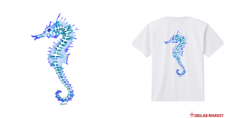 タツノオトシゴドライTシャツの商品購入ページ｜クリエイターの