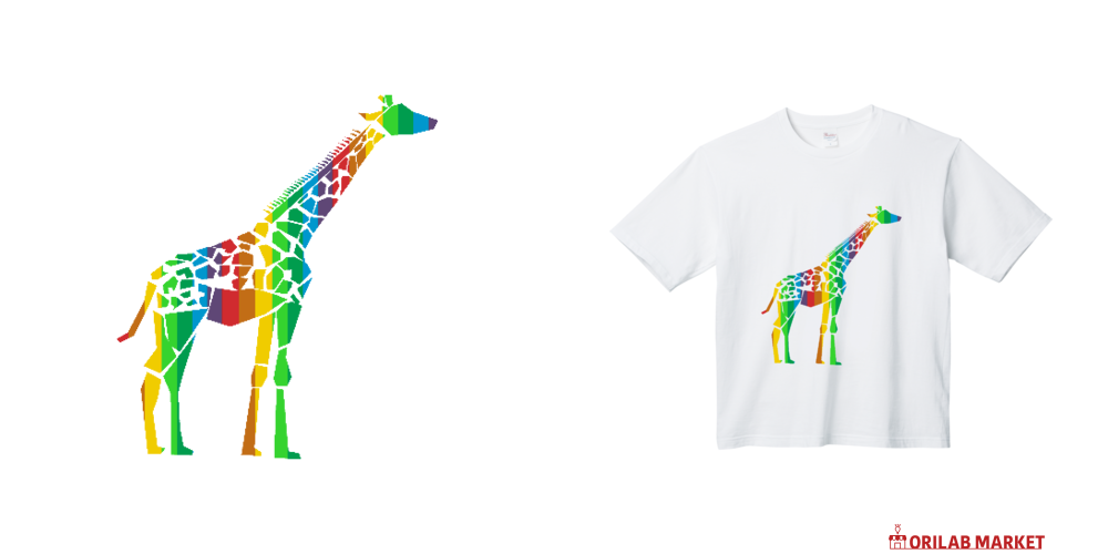カラフルキリンヘビーウェイト ビッグシルエットTシャツの商品購入
