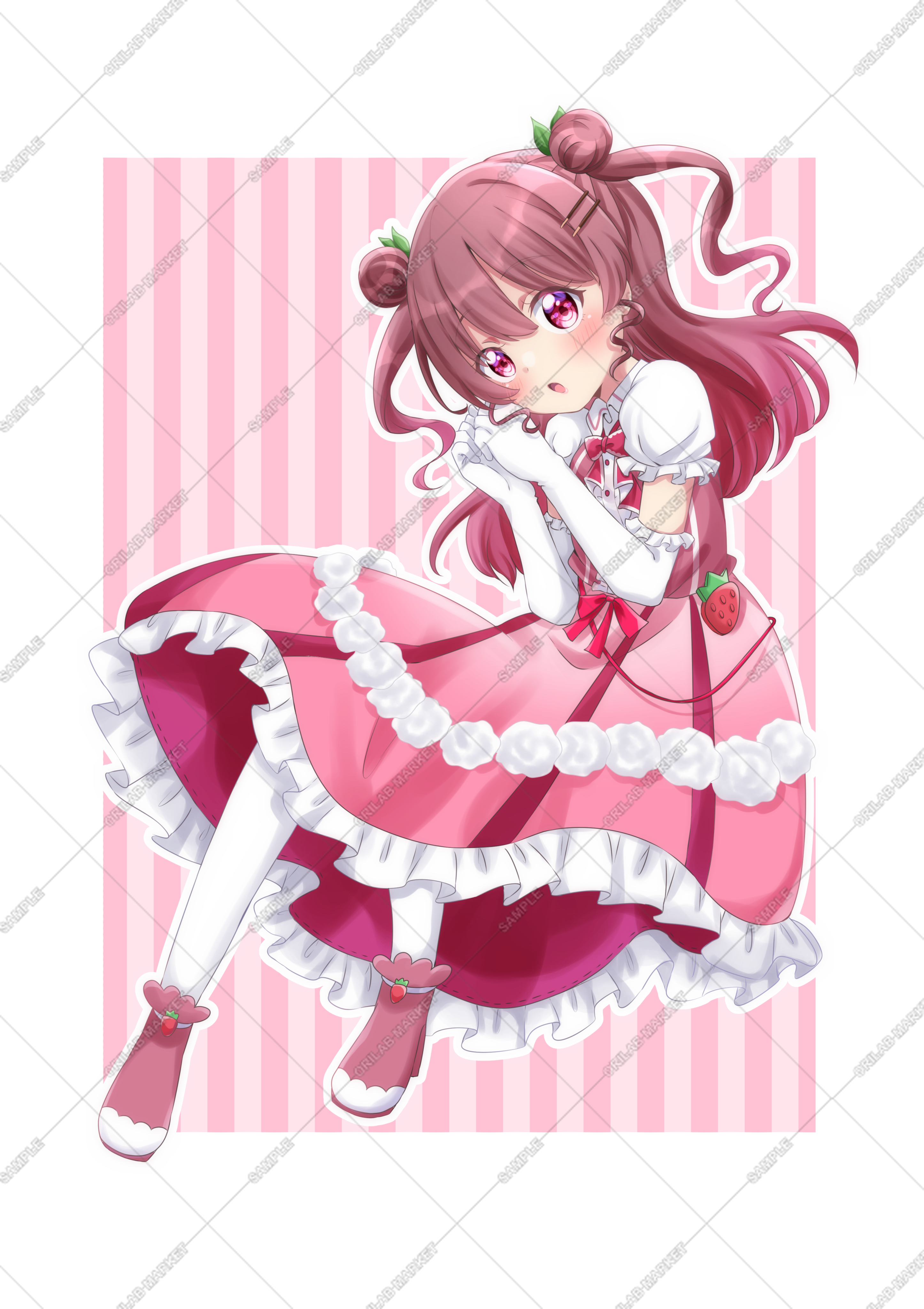 自作ぬいぐるみ・いちごパフェの女の子 自作ぬいぐるみ・いちごパフェ