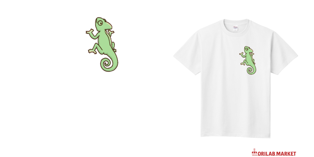 カメレオンが付いてるよ定番Tシャツの商品購入ページ