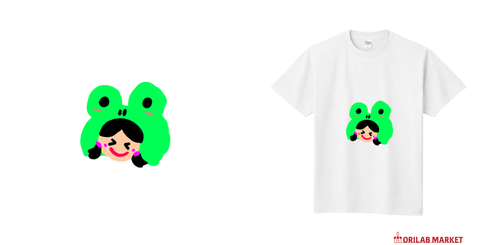 カエルgirl Tシャツ｜coname - オリラボマーケット