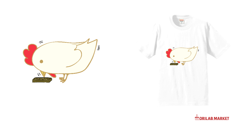 にわとりさん かわいいにわとりさんプレミアムTシャツの商品購入ページ