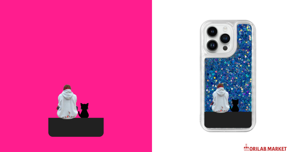 キヨとキヨ猫 グリッターケース｜アミテム - オリラボマーケット