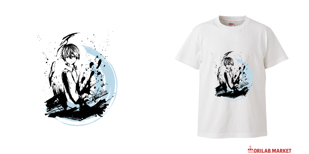 墨絵の剣士ハイクオリティーTシャツの商品購入ページ｜クリエイターの