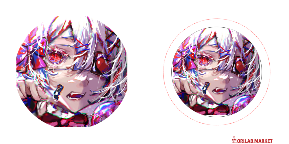 オリジナル缶バッチオリジナル缶バッジ白背景（44mm）の商品購入