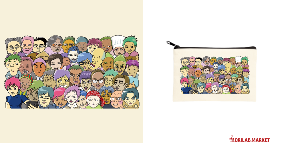 KuseMen クセ男 むさくるしいミニポーチ mini bagキャンバスポーチ（S