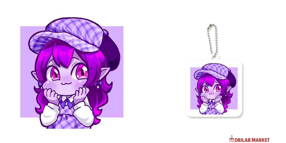 ムラサキちゃんアクリルキーホルダー 四角型 (6cm)の商品購入