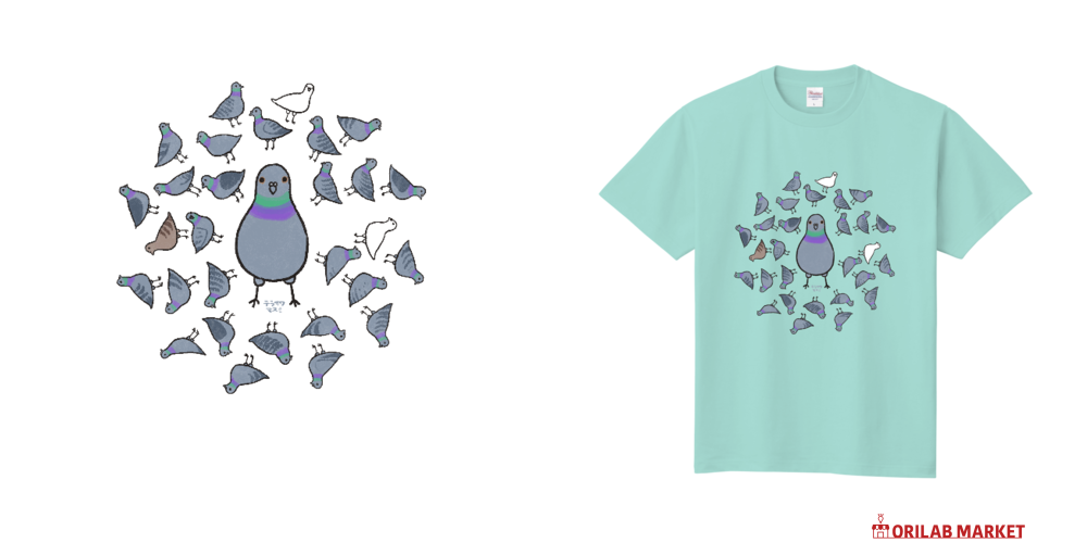 鳩（サークル）T定番Tシャツの商品購入ページ｜クリエイターの