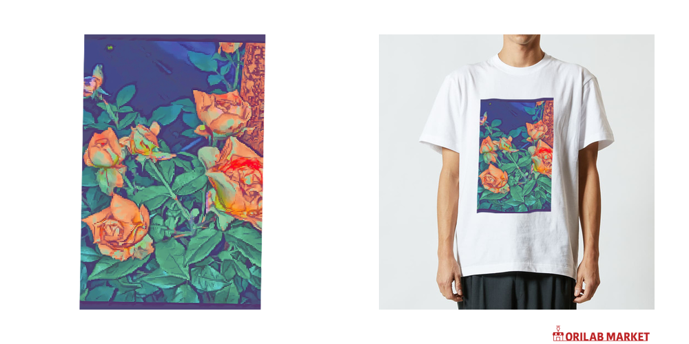 薔薇 Tシャツ｜ねこむら - オリラボマーケット