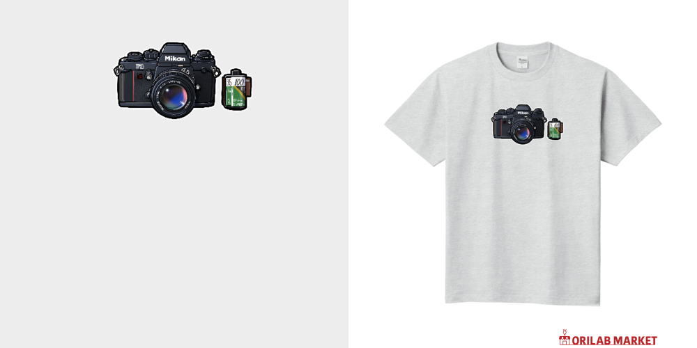フィルム一眼レフカメラTシャツ Tシャツ｜日央マコト - オリラボマーケット