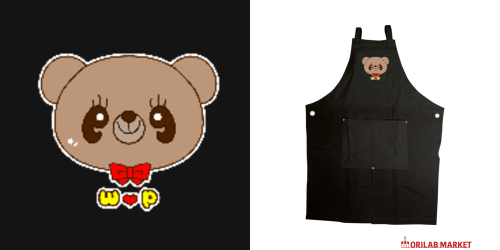 くまくん〜お顔ワンポイント〜キャンバウォッシュキャンバスクロス