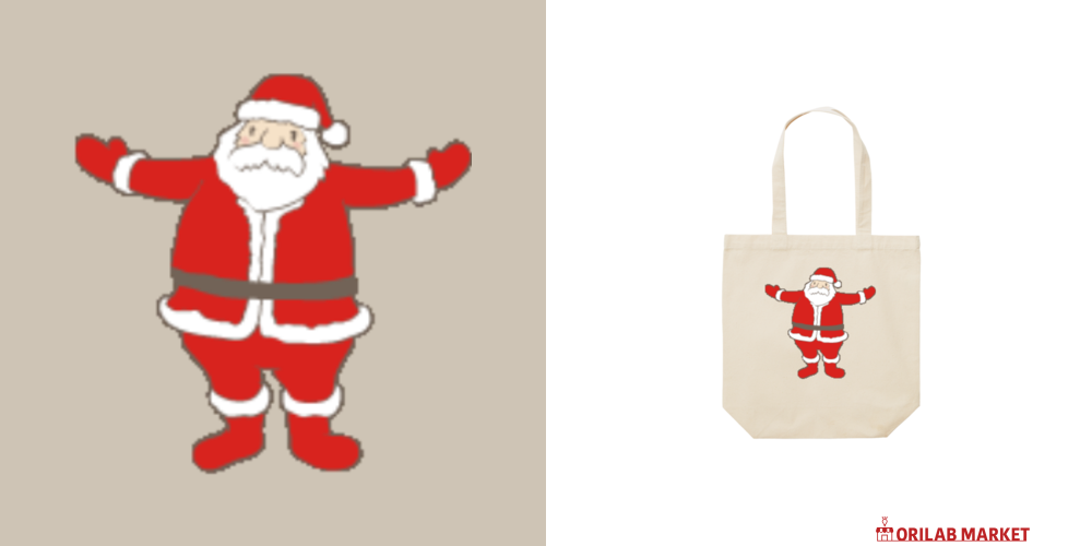クリスマス サンタさん^ - ^レギュラーキャンバストートバッグ(M